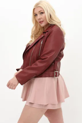 Wine Moto Jacket - Plus