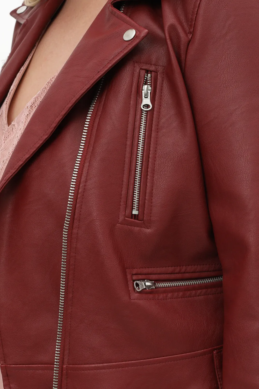 Wine Moto Jacket - Plus