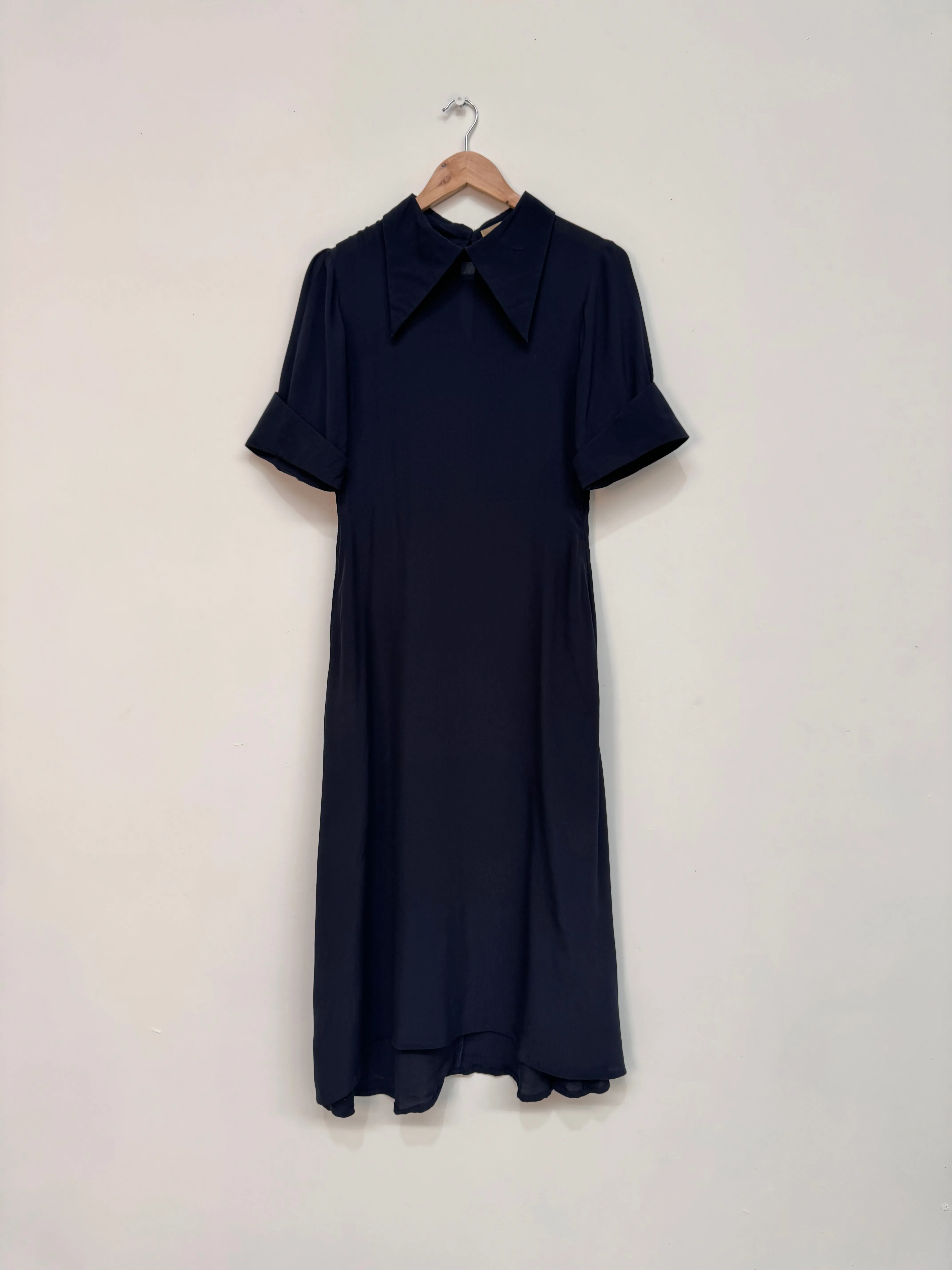 Wing Tip Janis Dress, Navy