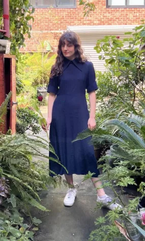 Wing Tip Janis Dress, Navy