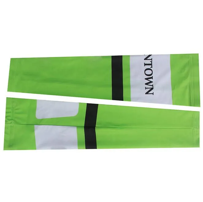 XINTOWN Green White Stripe Cycling Arm Warmers