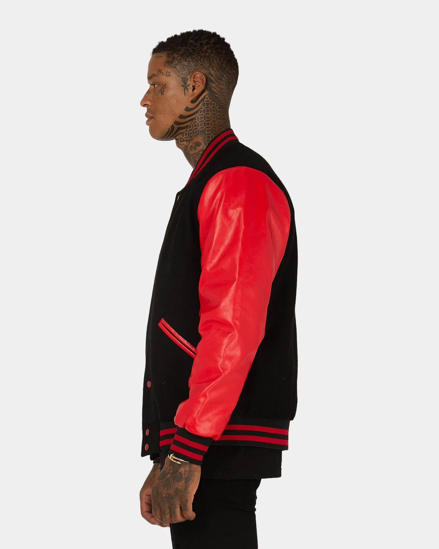 XXIII Contrast Varsity Jacket Red/Black