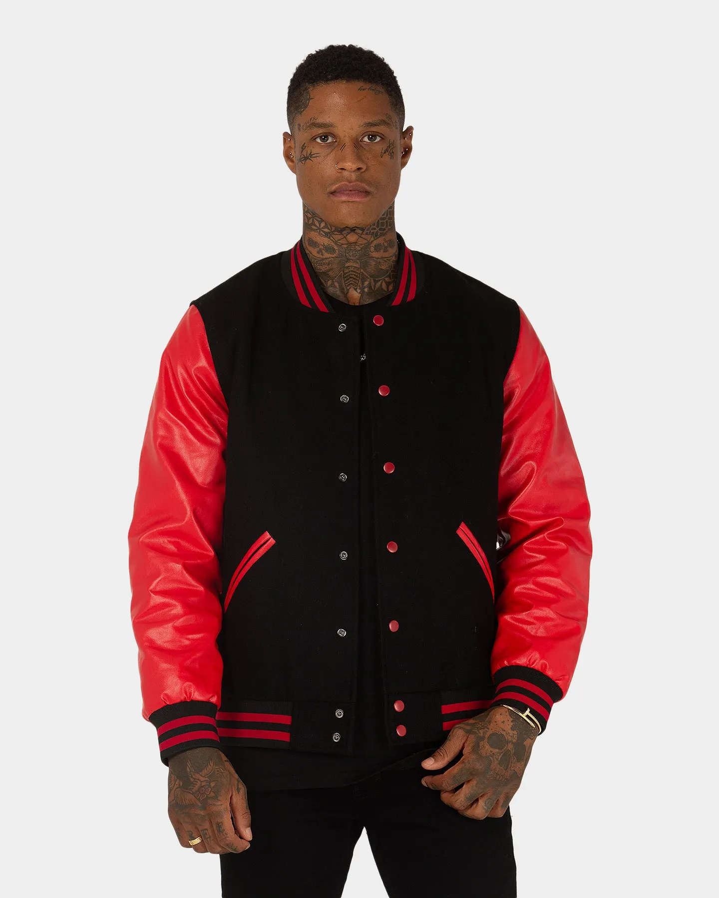 XXIII Contrast Varsity Jacket Red/Black