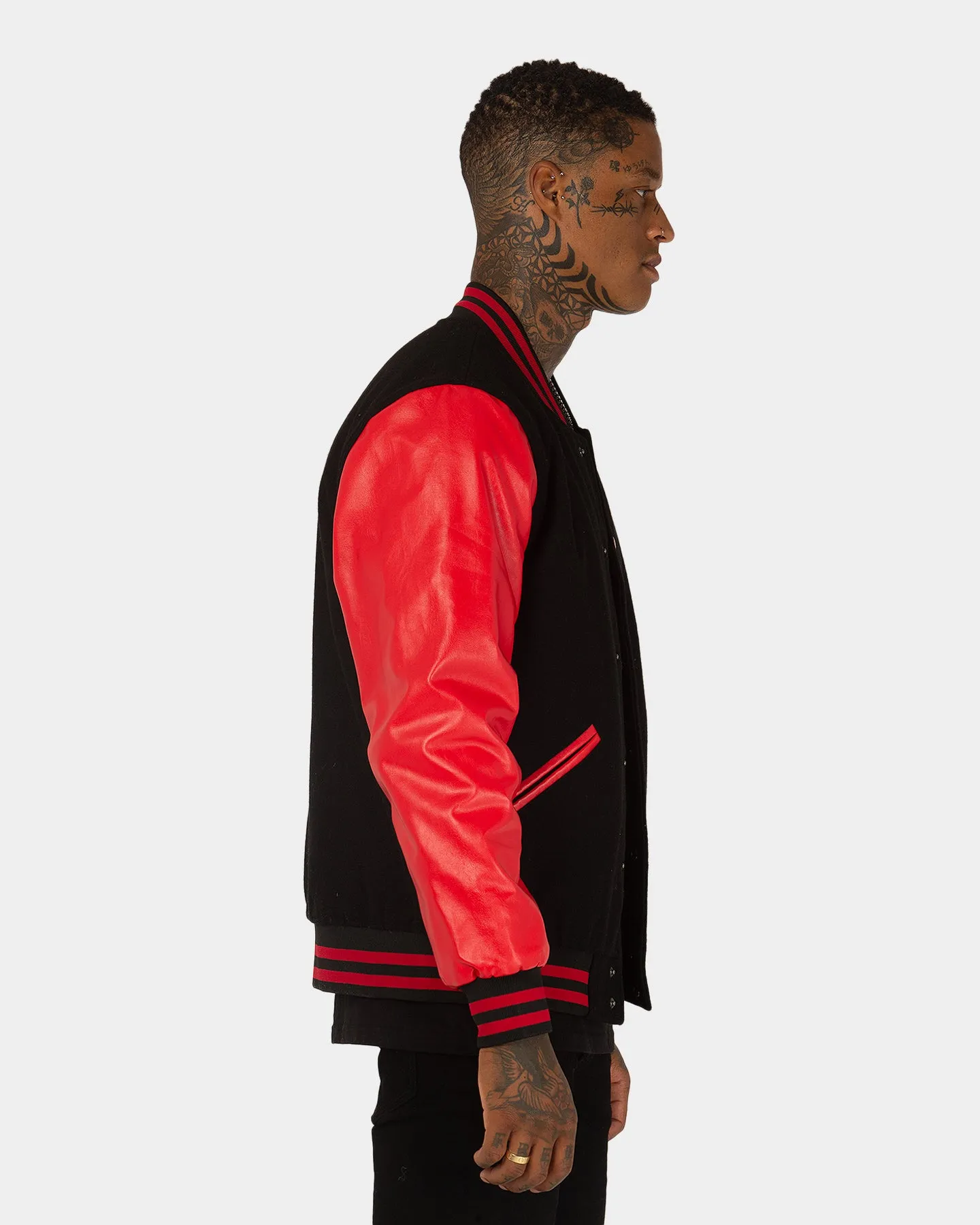 XXIII Contrast Varsity Jacket Red/Black