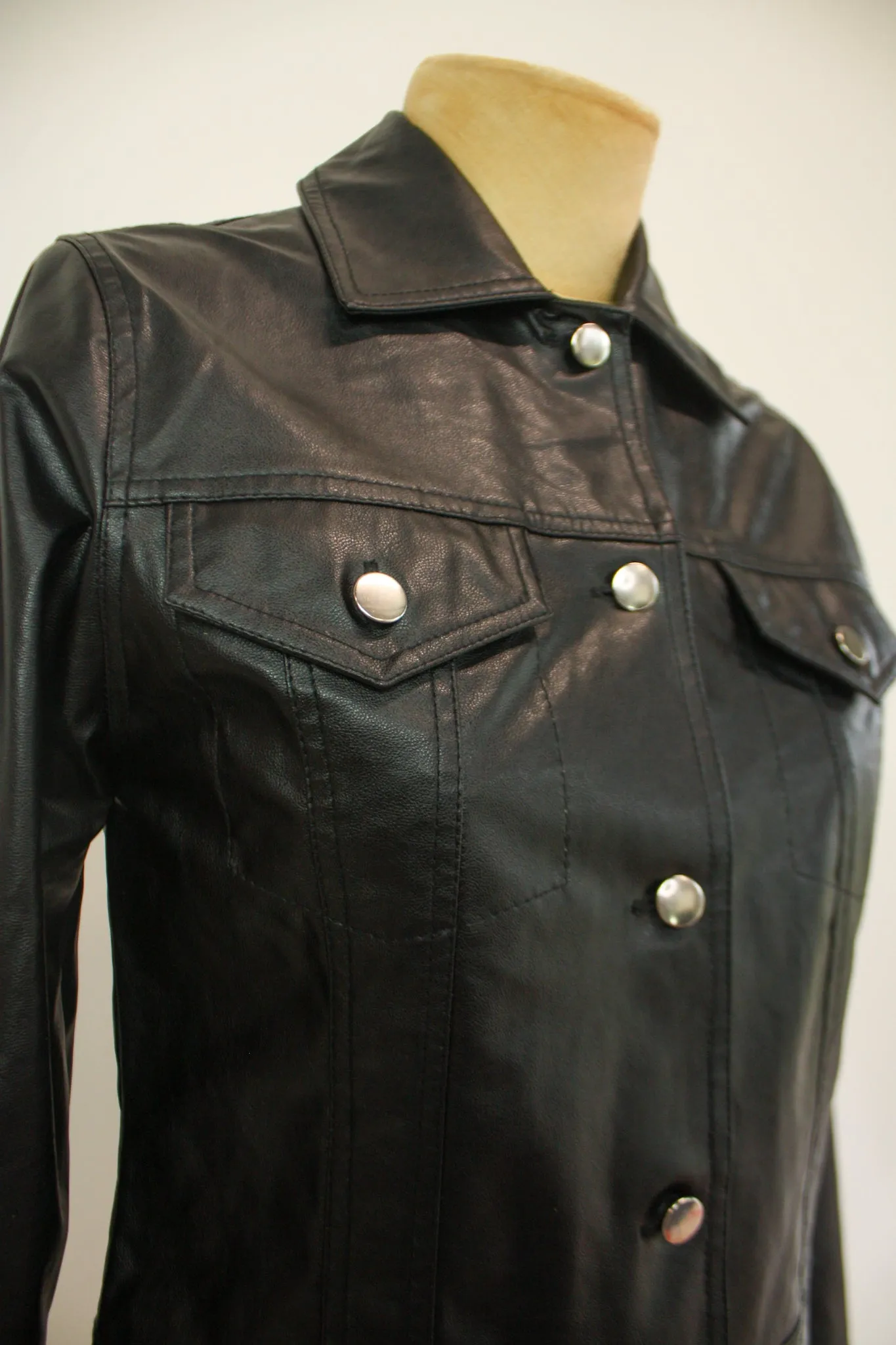 Y2K Faux Leather Cropped Jacket