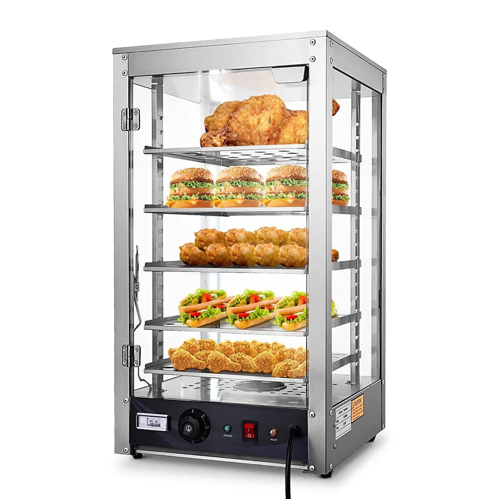 Yescom Pizza Food Warmer Commercial Countertop Display Case 5-Tier 15x15x28