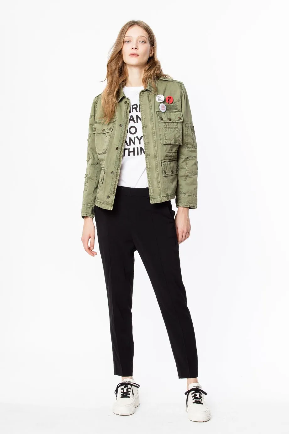 Zadig & Voltaire- Krisy Grunge Jacket in Kaki